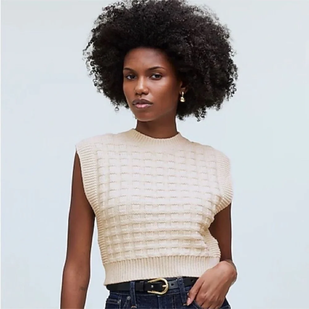 NWOT Madewell Cream Knit Sweater Size Small - Picture 14 of 16